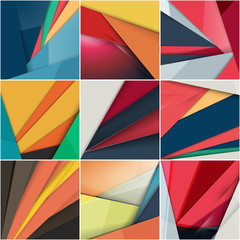 Set of abstract colorful vector backgrounds. Modern material design