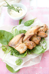 The baked chicken wings
