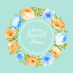 Flower garland for invitation card.