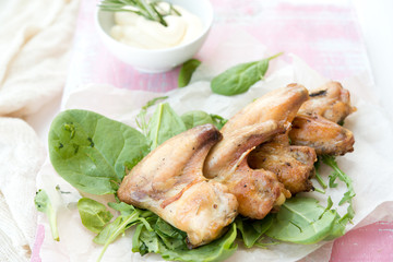 The baked chicken wings
