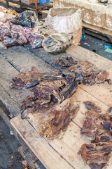 Meat on Belen Market in Iquitos, Peru