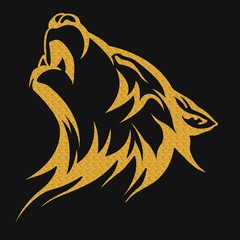 Gold tribal tattoo wolf designs