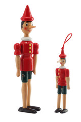 Pinocchio Toy Statue isolated on white