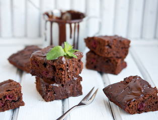 Chocolate biscuit with mint