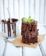 Chocolate biscuit with mint