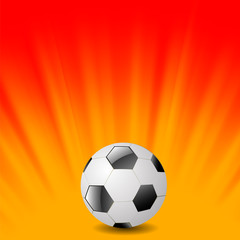 Fototapeta premium Sport Football Icon on Orange Wave Background