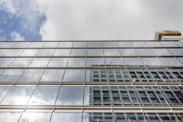 Fototapeta premium Modern office building. Low angle view