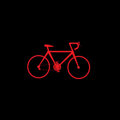 Fototapeta na wymiar Red Bicycle icon, vector illustration.