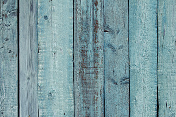 Vintage blue wooden background. Old weathered aquamarine board. Texture. Pattern. Wood background.