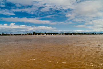 River Amazon and border village Santa Rosa, Peru