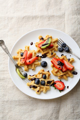 summer berries breakfast waffles