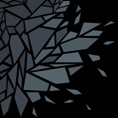Abstract background. The effect of broken glass. Black