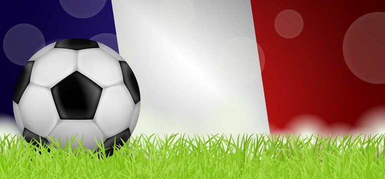 Fussballwiese mit Frankreichflagge