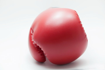 Front-faced boxing glove in white isolated background