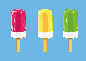 vector illustration of colorful ice cream bar isolated on blue background.eps 10