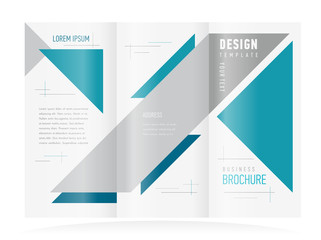 Brochure design template vector tri-fold geometric abstract