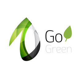 Fototapeta premium Abstract eco leag logo design made of color pieces - various geometric shapes