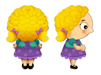 Cartoon character - little girl - isolated - illustration for children