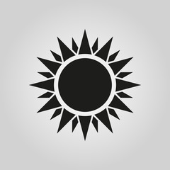 The sun icon. Sunrise and sunshine, weather symbol