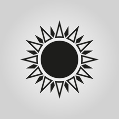 The sun icon. Sunrise and sunshine, weather symbol