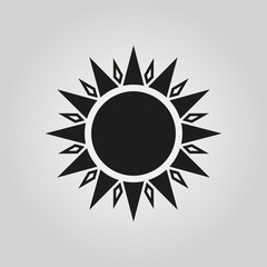 The sun icon. Sunrise and sunshine, weather symbol