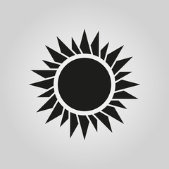 The sun icon. Sunrise and sunshine, weather symbol