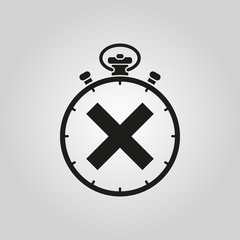 The stopwatch icon. Clock and watch, timer, countdown symbol. UI. Web. Logo. Sign. Flat design. App.