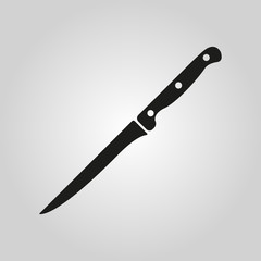 The knife for meat icon. Knife and chef, kitchen symbol.UI. Web. Logo. Sign. Flat design. App.