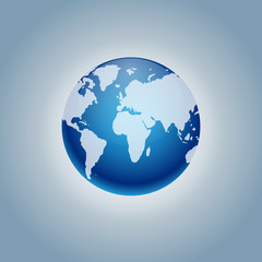 Vector planet Earth icon. Flat planet Earth icon. Flat design vector illustration for web banner, web and mobile, infographics. Vector Earth icon graphic. Vector icon isolated on gradient background