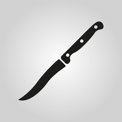 The knife for meat icon. Knife and chef, kitchen symbol.UI. Web. Logo. Sign. Flat design. App.