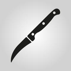 The Knife for cleaning vegetables icon. Knife and chef, kitchen symbol.UI. Web. Logo. Sign. Flat design. App.
