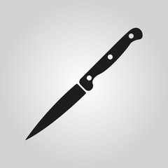 The knife for meat icon. Knife and chef, kitchen symbol.UI. Web. Logo. Sign. Flat design. App.