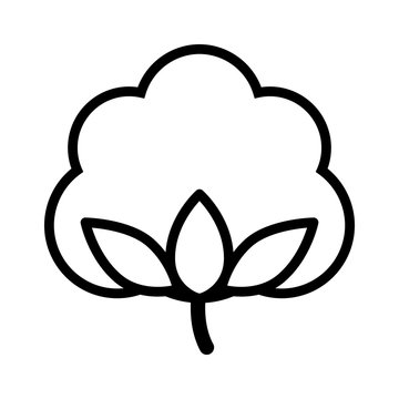 Cotton boll / flower line art icon for apps and websites