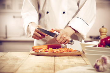 woman hands and knife 