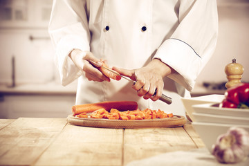 woman hands and knife 