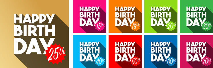 Happy 15th Birthday to Happy 70th Birthday