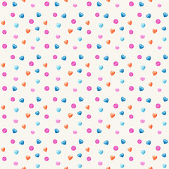 Hand drawn sweet watercolor  buttons seamless pattern for paper and fabric design