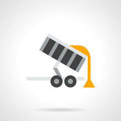 Grain trailer flat color vector icon