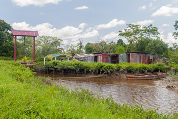 Water canal between former plantations in Suriname