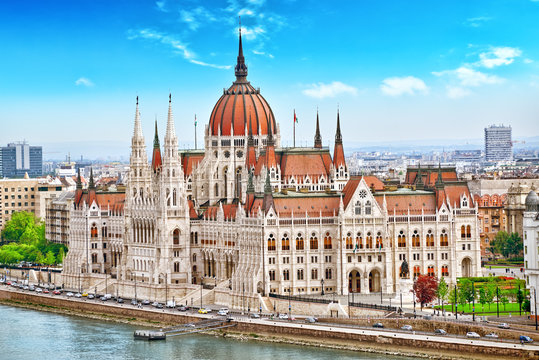 Hungarian Parliament at daytime. Budapest. One of the most beaut