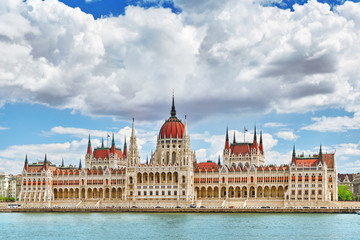 Fototapeta premium Hungarian Parliament at daytime. Budapest. One of the most beaut