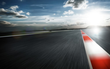 Motion blurred racetrack,daytime mood