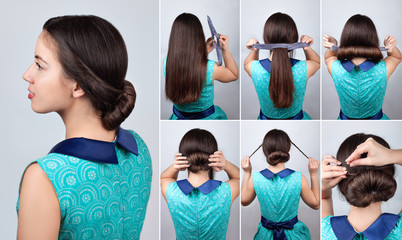 Hair tutorial. Hairstyle for long hair with twist accessory tuto