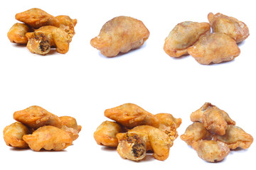 Puff Pastry with dried shredded pork isolate on white
