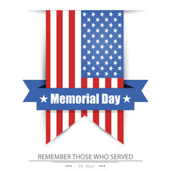 Memorial day, flag America, vector , isolated background