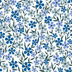 vector seamless original gentle colorful naive flower pattern, little ditsy floral background summer print