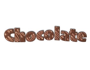 Chocolate word on white background