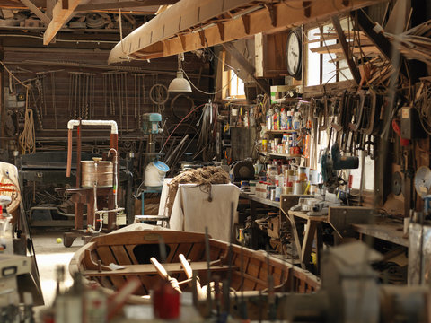 Boat building workshop