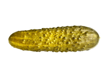 Marinated pickled cucumber isolated on white background