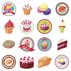Confectionery icons set, cartoon style